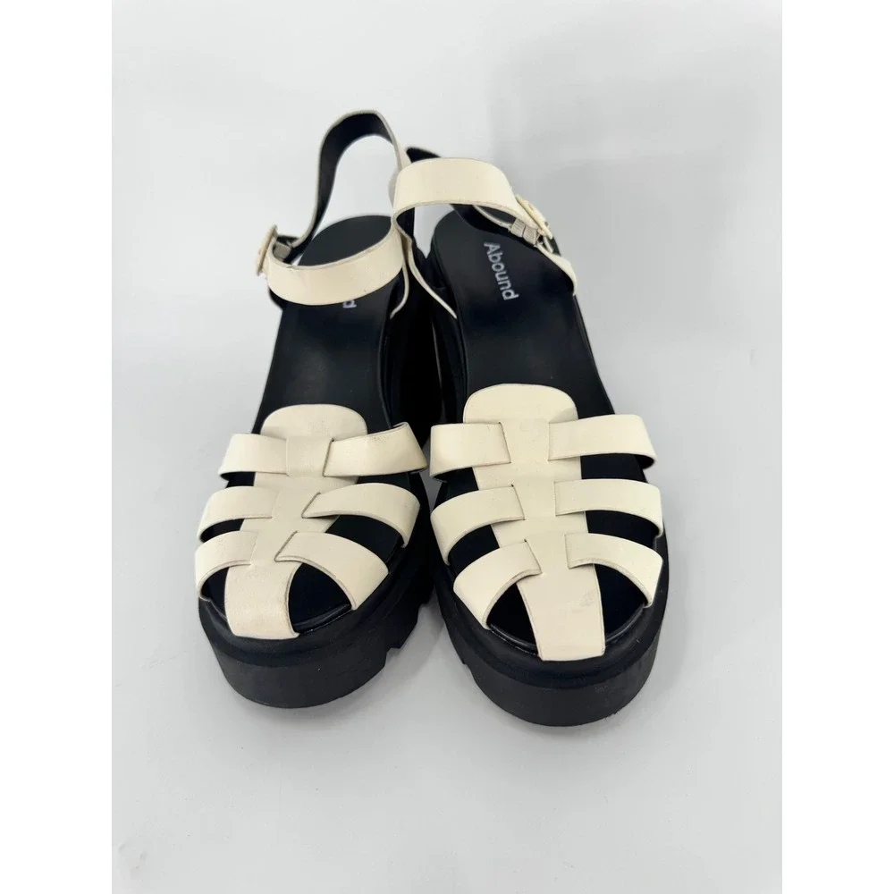Abound Platform Sandals Women 9 White Fisherman Chunky Lug Sole Heel ABMARTY-PU